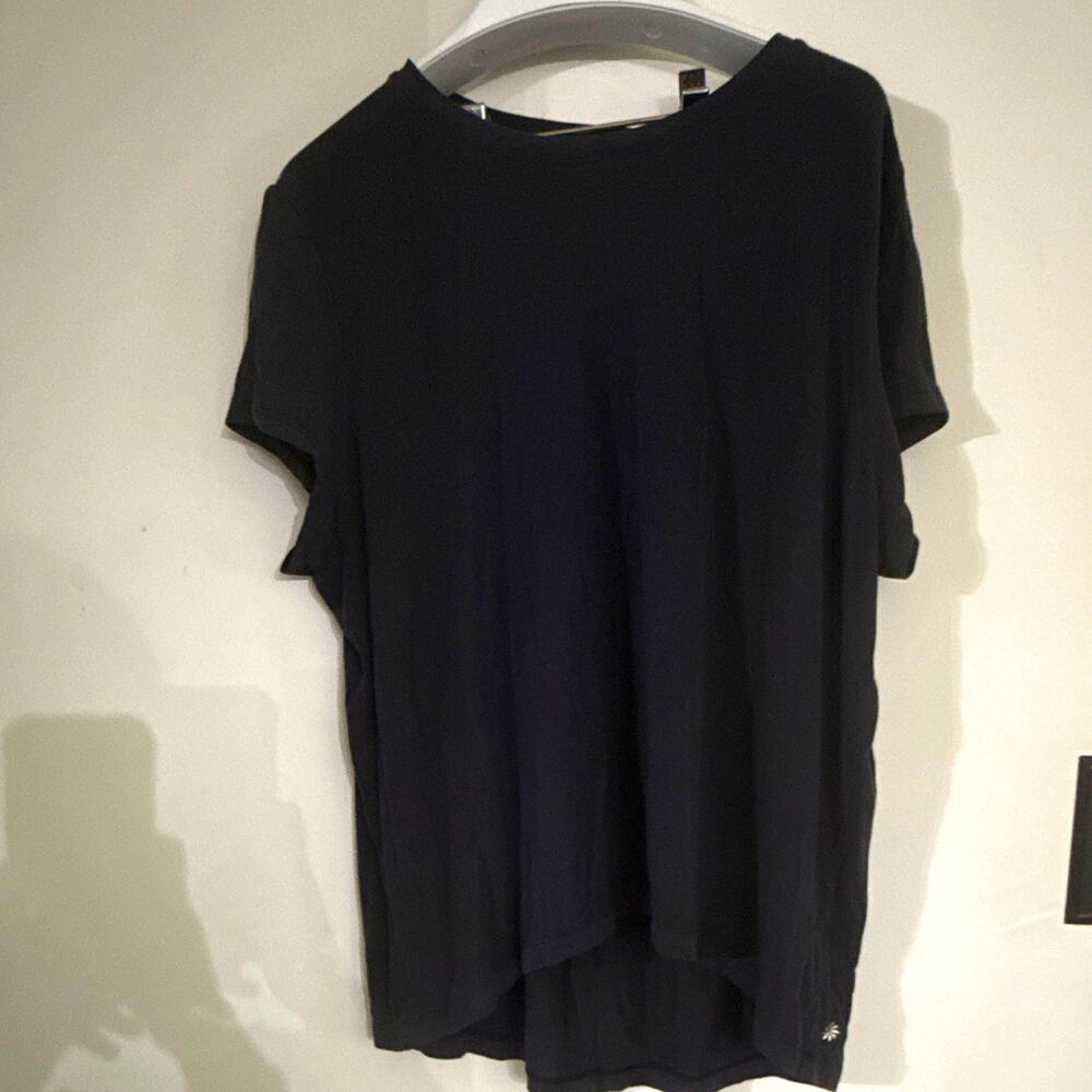 Athleta Women's M Black Crew Neck Short Sleeve Lightweight Relaxed Modal Tee